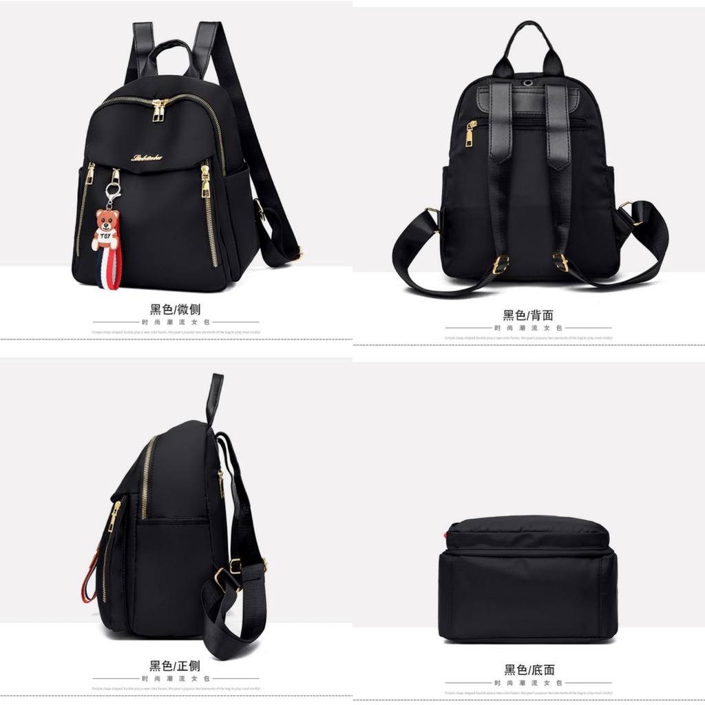 TAS RANSEL WANITA BACKPACK KOREA ANTI AIR HITAM GENDONG PUNGGUNG SEKOLAH KULIAH KERJA TA602B5 RAMASA IMPORT CEWEK REMAJA KEKINIAN MINI PREMIUM BATAM