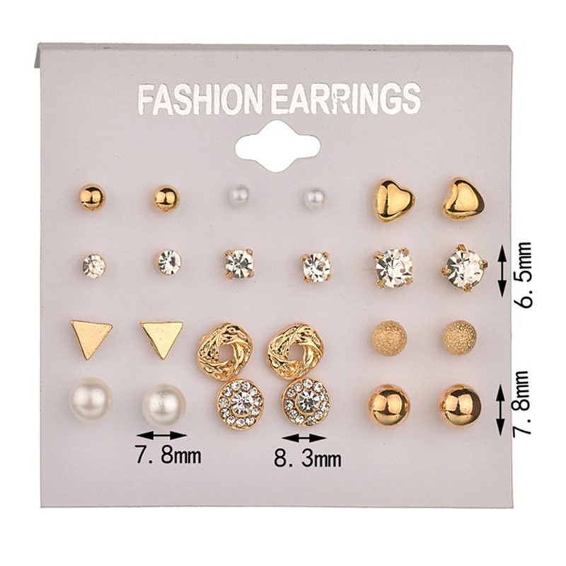 # Kaos T-Shirt Wanita Lengan Pendek Motif Print #12pcs / set Anting Tusuk Kristal Berlian Imitasi Untuk Wanita