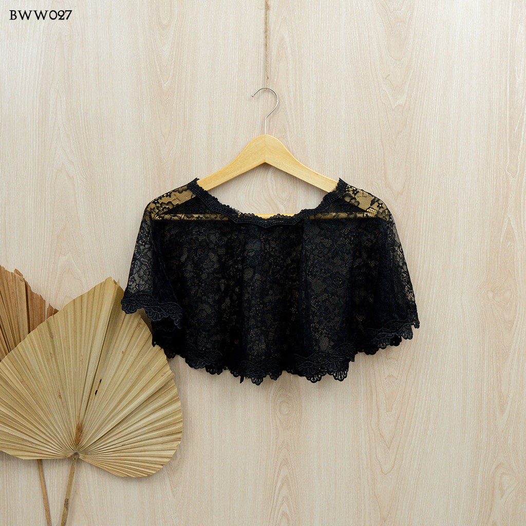 [READY STOCK] BRIDAL BOLERO PESTA WEDDING BROKAT RENDA HITAM MODERN BWW027