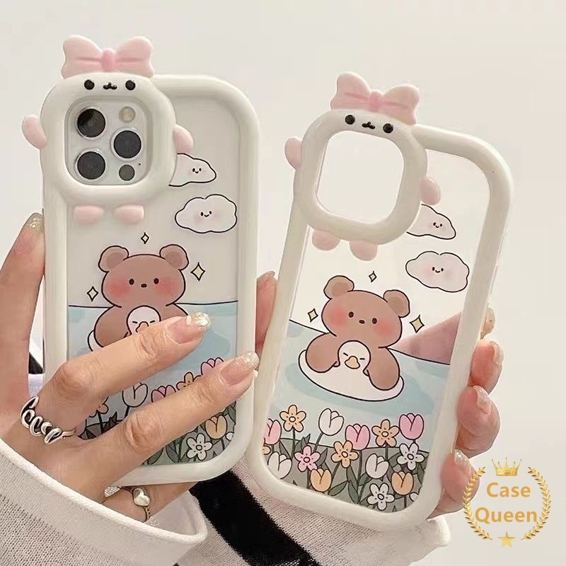 Case OPPO A17 A7 A7 A5S A12 A3S A12E A53 A74 A95 A16K A16E A57 A16 A9 A55 A15 A17K A15s A54 A5 A16s A52 A92 A96 A76 Reno 5 5F 4F A31 Lovely Little Monster Cute Sarung Beruang Renang