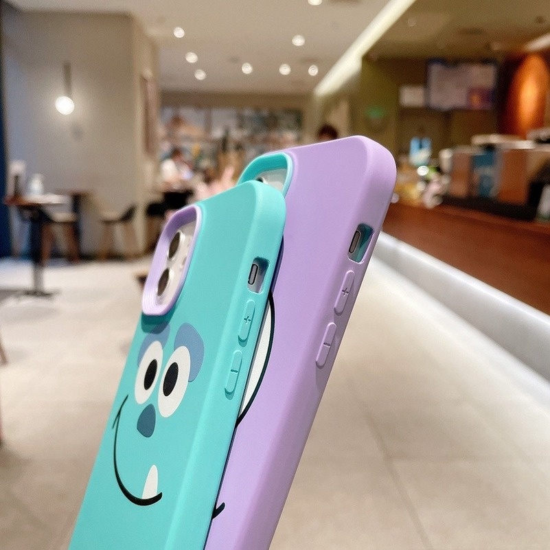 Soft Case Silikon TPU 3 in 1 Motif Kartun Monster Untuk iPhone 13 12 11 Pro Max X XR Xs Max 7 8 6s 6 Plus SE 2020