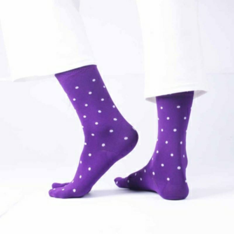 Kaos Kaki SOKA Essentials Polkadot - Kaos kaki Jempol Pendek Size M Motif-M-Violet|UnguTua