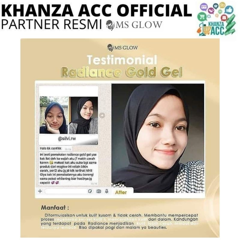 KHANZAACC MS GLOW Iluminating Radiance Gold Gel Bright And Smooth Booster Original