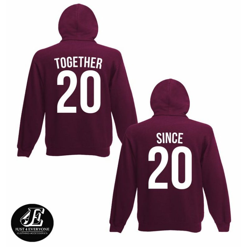 S - XXXXXL(6XL) COUPLE Jaket Hoodie TOGETHER SINCE [CUSTOM TAHUN/ANGKA] OVERSIZE BIGSIZE Pria wanita