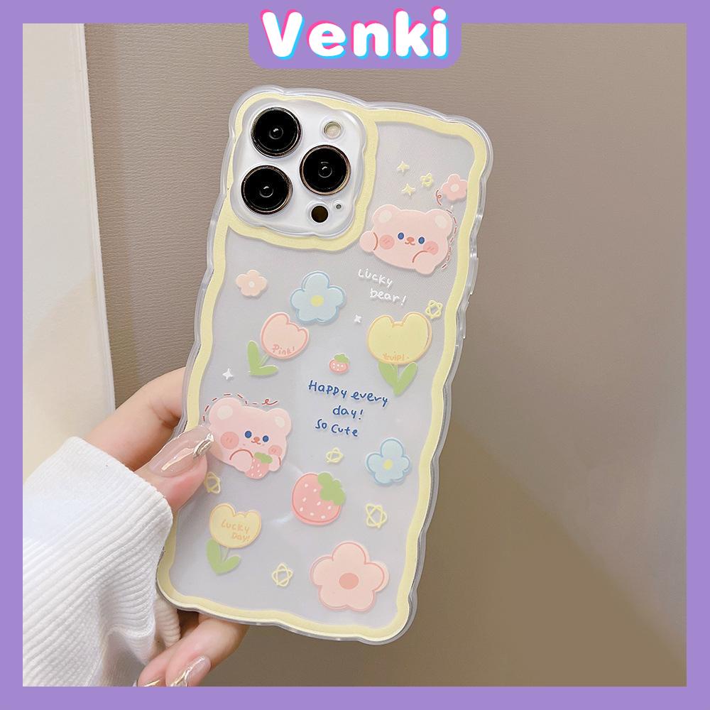 iPhone Case Silicone Soft Case Clear Case Airbag Shockproof Camera Cover Protection Cute Yellow Bear Compatible For iPhone 11 iPhone 13 Pro Max iPhone 12 Pro Max iPhone 7 Plus