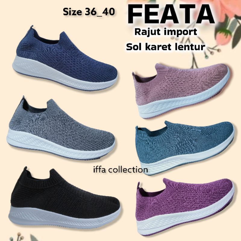sepatu rajut import feata redy di toko iffa collection