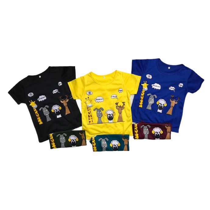 Kaos Anak Jerapah &amp; Friends / Baju Atasan Anak - Anak Unisex 1 - 6 Tahun