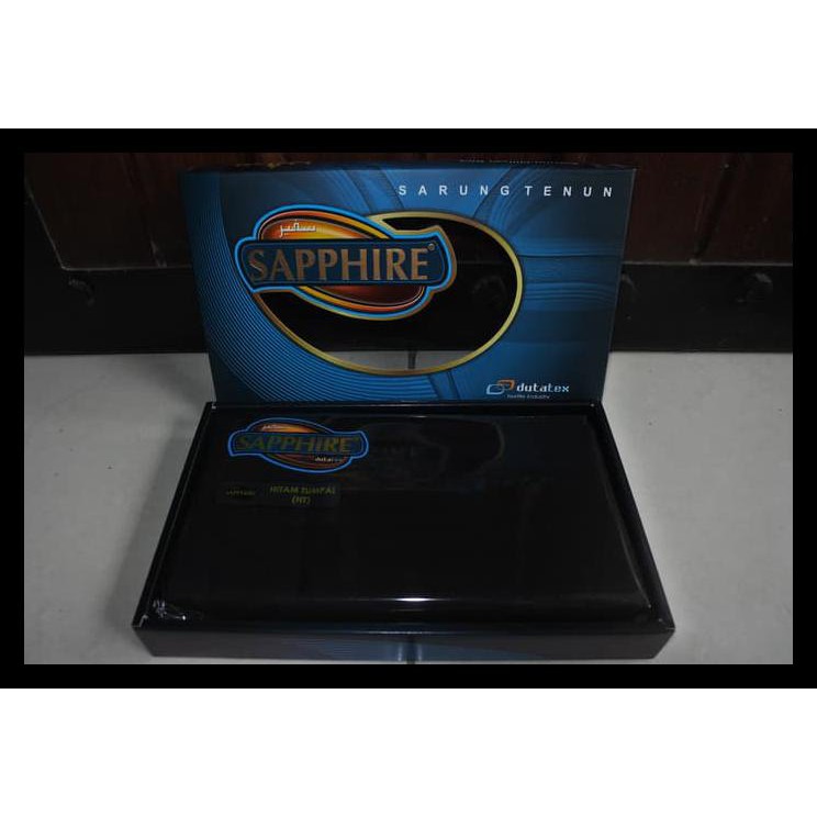 Sarung Sapphire Hitam, Motif Tumpal (Asli) Dutatex Pekalongan