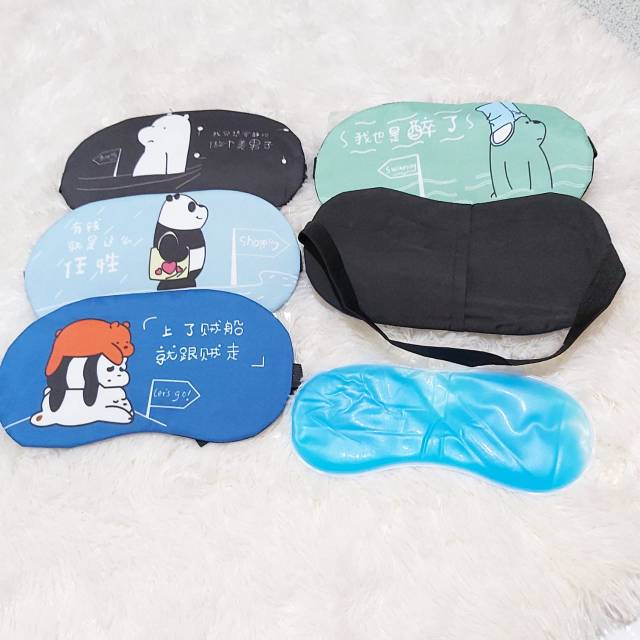 Penutup Mata Tidur Gel Sleep Mask Motif Lucu - Penutup Mata gel Karakter Lucu