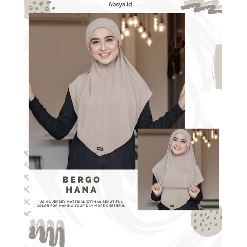 bergo Jersey tali Hana / hijab instant / kerudung bergo / hijab daily
