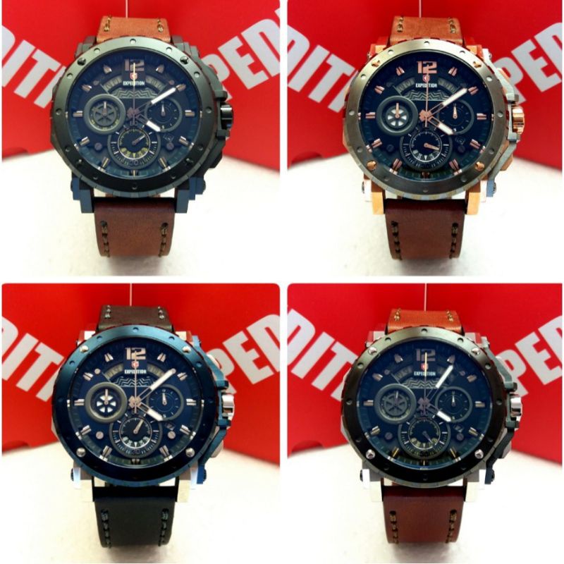 JAM TANGAN PRIA EXPEDITION E6402 TALI KULIT ORIGINAL
