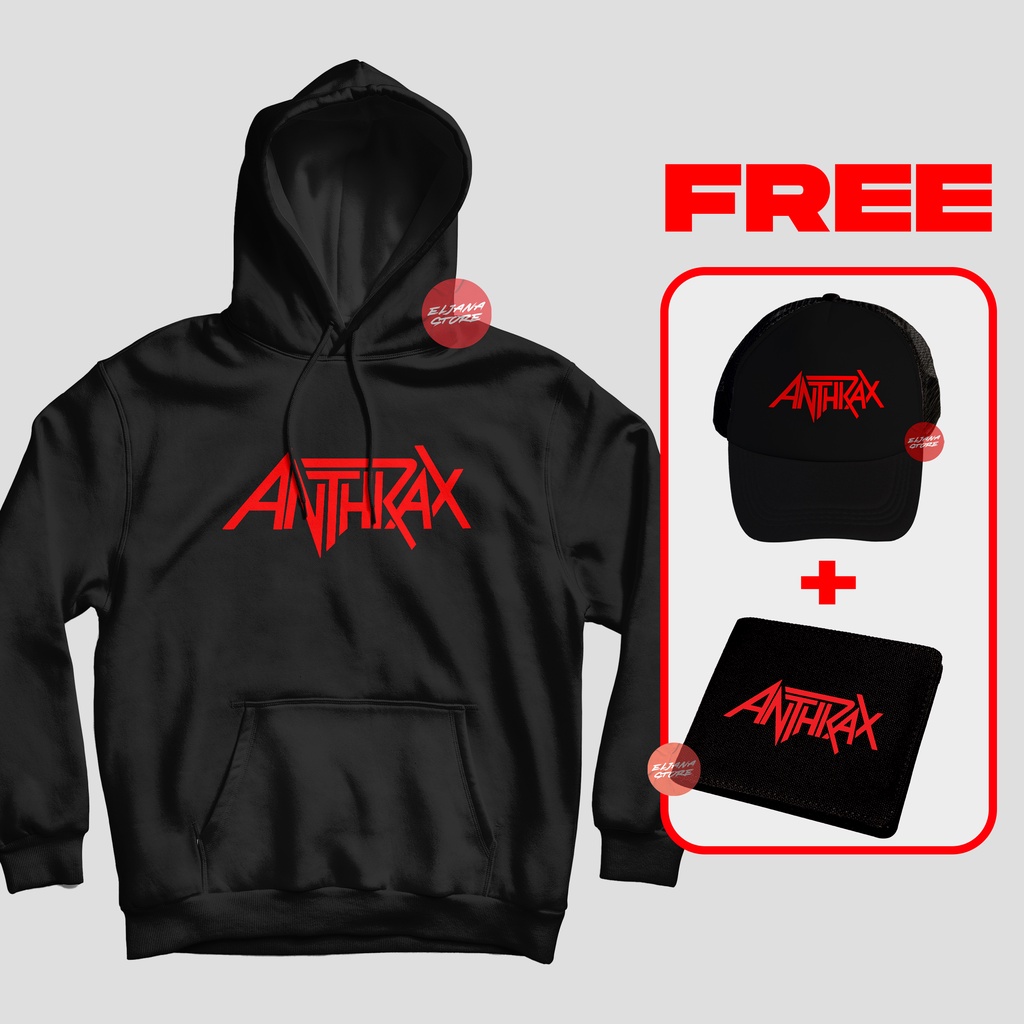 Antrax Logo Hitam / Topi Antrax / Hoodie Antrax / Dompet Antrax / Sweater Antrax / Paket Topi Hoodie Dompet Antrax / Topi Band / Hoodie Band / Dompet Band /