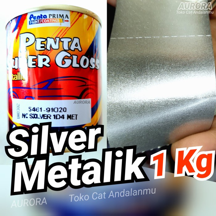 Cat Silver Metalik 1Kg Penta Super Gloss Silfer Metallic metalic Kasar