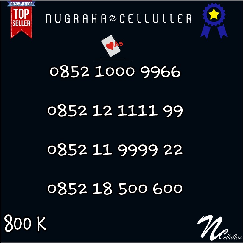 Nomor Cantik Kartu As AABB Ratusan Kwartet 1111 9999 Murah