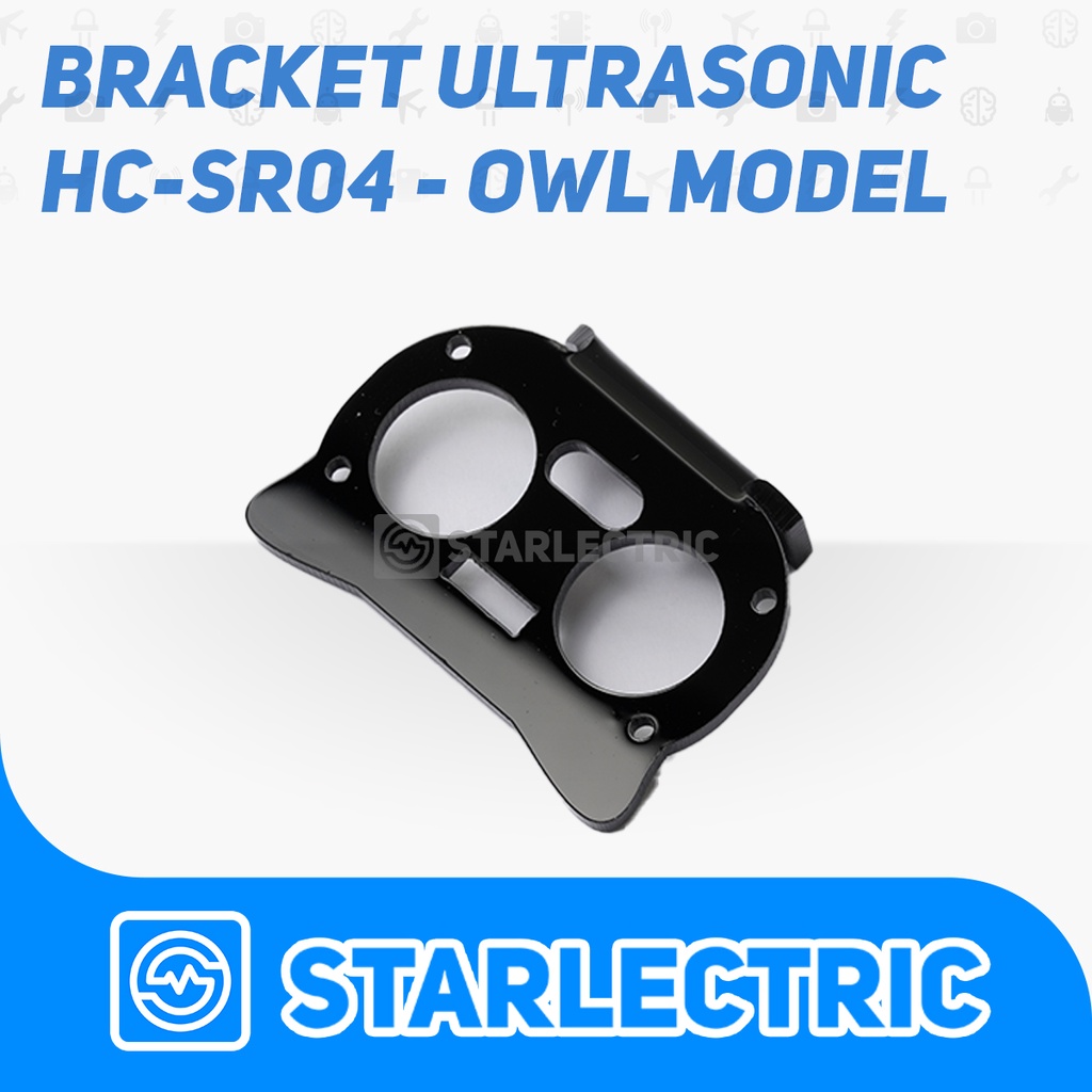 Bracket HC-SR04 Black OWL Mounting Ultrasonic SR04 Holder Acrylic