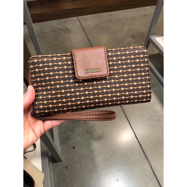 Madison zip clutch brown multi fossill ori