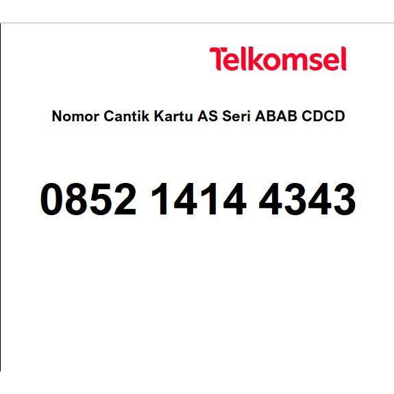 Nomor Cantik Telkomsel Kartu As Seri 1414 4343