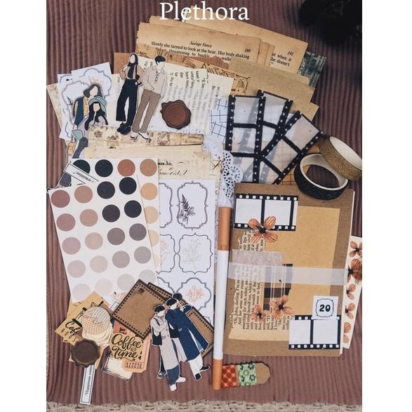 

[KODE BRAGO] Journal kit lengkap journaling kit vintage untuk bullet journaling sticker lucu scrapbook notebook