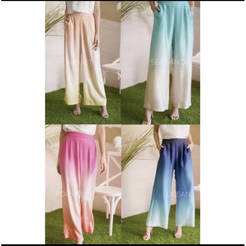 Novere x Mmehuillet mili gradient pants (popsicle / sand sea) ukuran s/m