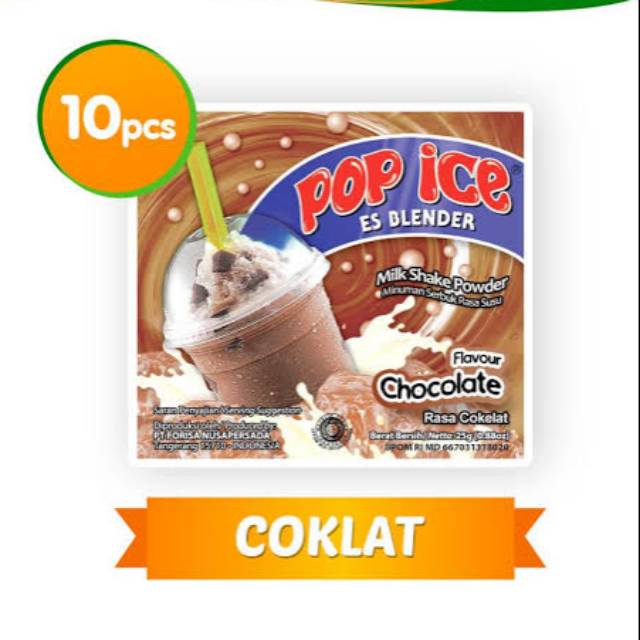 

Pop Ice Rasa Cokelat Minuman Milk Shake Chocolate Susu