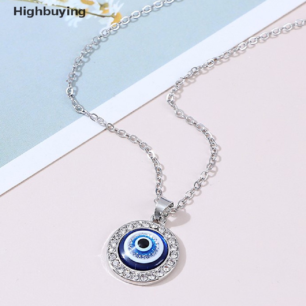 1 Pc Kalung Liontin Kristal Evil Eye Warna Emas Untuk Wanita Glory