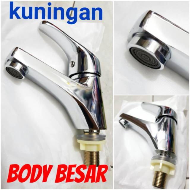 Kran wastafel kuningan / stainless hitam model toto