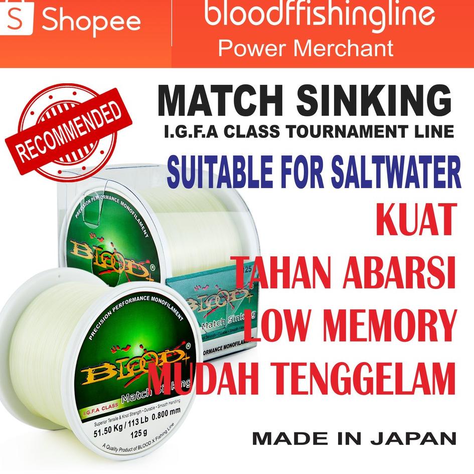 SENAR PANCING BLOOD MATCH SINKING FISHING LINE JAPAN 125 GR • PPS.868934