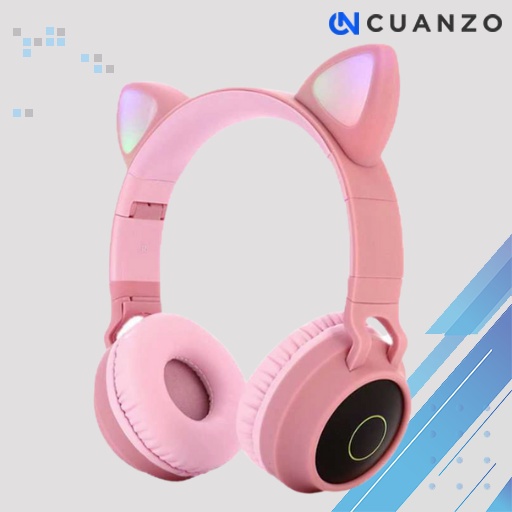 Cute Cat Ear Wireless Headphone Bluetooth 5.0 RGB Mic / Headseat Headset Hedset Henset Hensed Headph