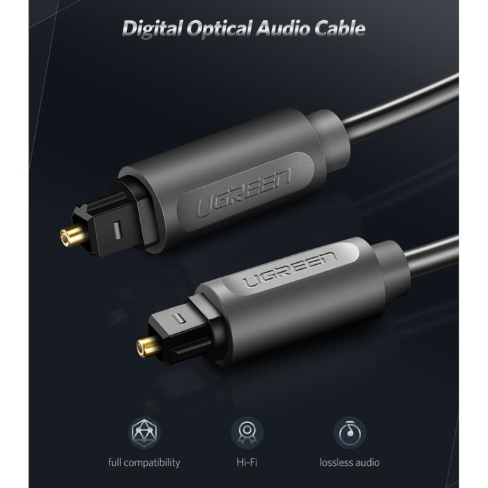 UGREEN Kabel Toslink SPDIF Fiber Optic Audio Male Ke Male 1.5M - 70891