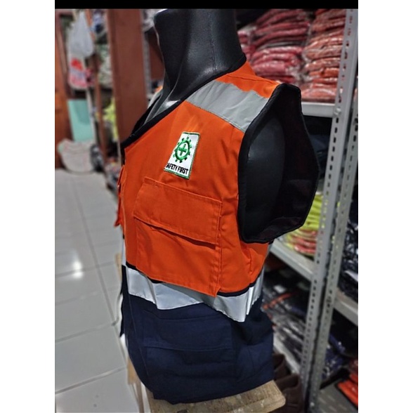 ROMPI SAFETY JUMBO 3XL XXXL ORANYE BAHAN DRILL LEBAR 65 CM