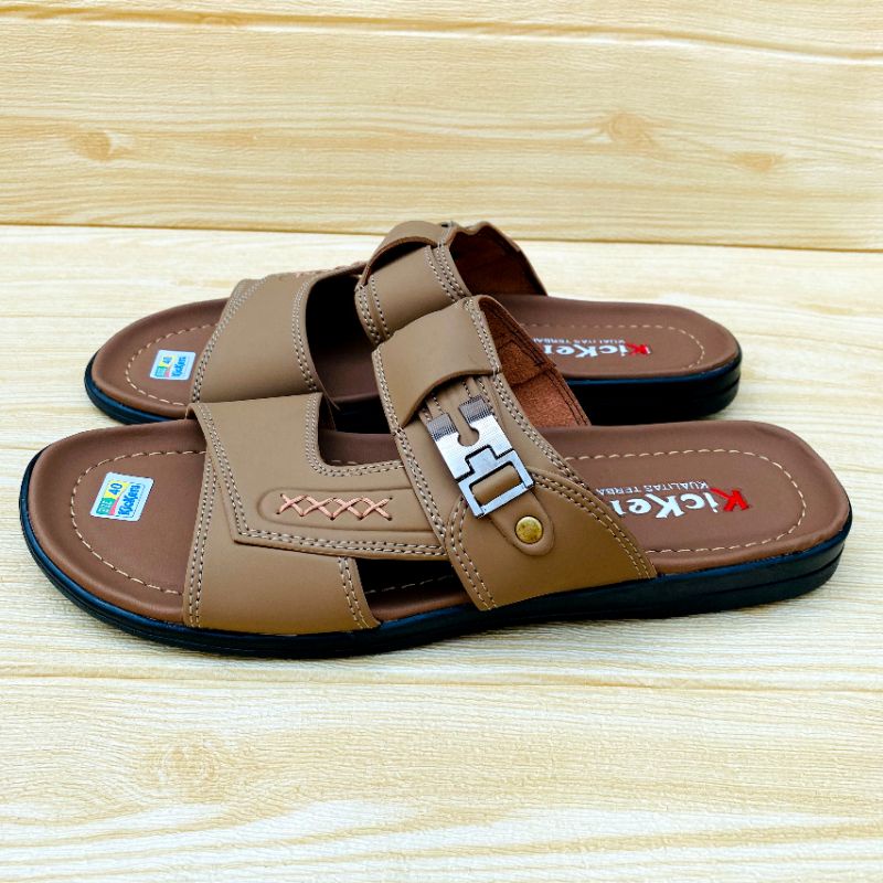 SANDAL SLOP PRIA KULIT MODEL DEWASA SF 02 SANDAL KULIT FASHION SANDAL PRIA TERLARIS