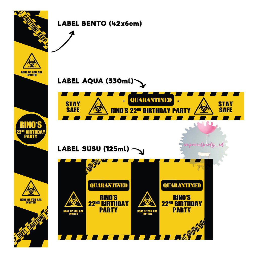 

Custom Label Box Bento Wrapper Stiker Aqua Susu Quarantine Karantina