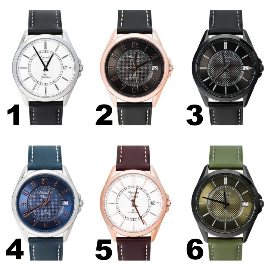 Alexandre Christie AC 8649 MD Man Pria Leather Strap