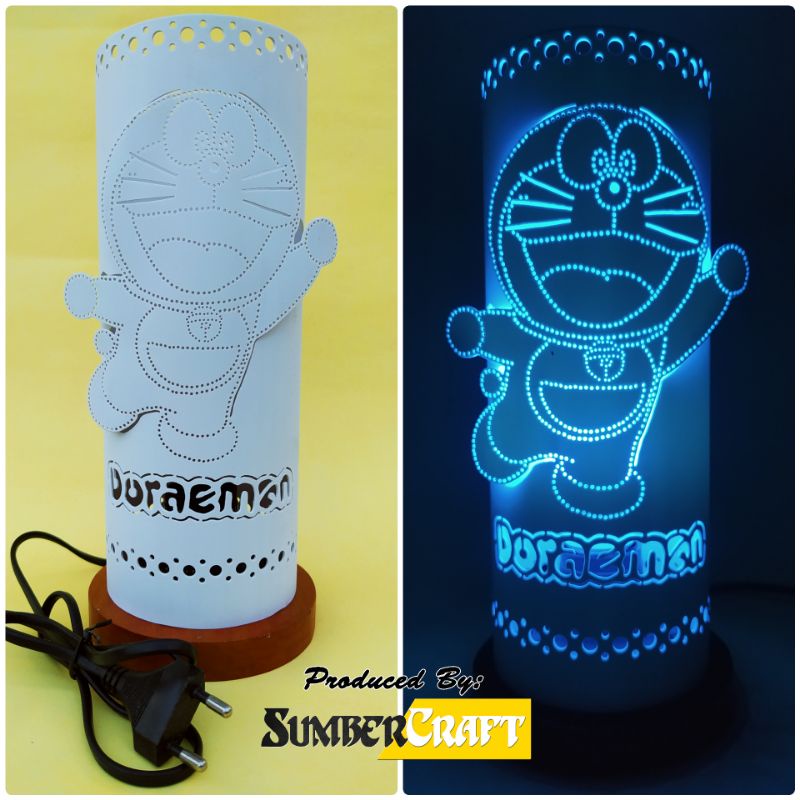 Kerajinan tangan Lampu hias motif Doraemon Model Timbul Dari Pipa paralon