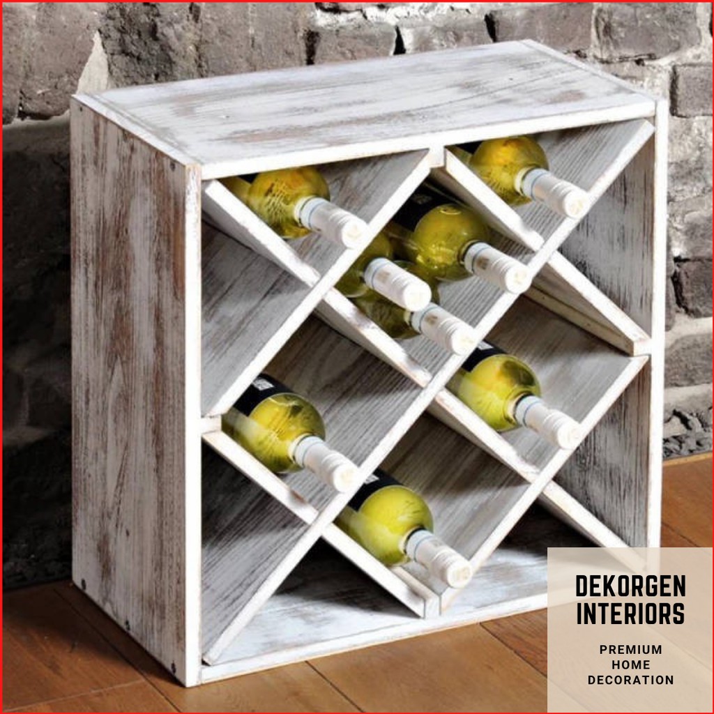 Rak Botol Rak Wine Rak Minuman Bar Rak Minuman Cafe Model Rustic Rak Kayu Rak Botol Kayu Premium