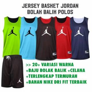 Jersey Basket Stelan Bolak Balik Jupman Jordan Banyak Warna Dan Bisa Custom Name Sendiri