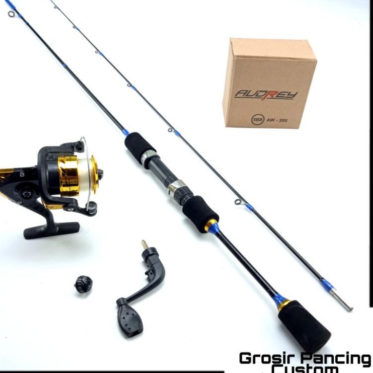Bagus Dipakai.. satu set joran pancing ul ultralight lentur fiber solid murah kuat ajiro blackbass u