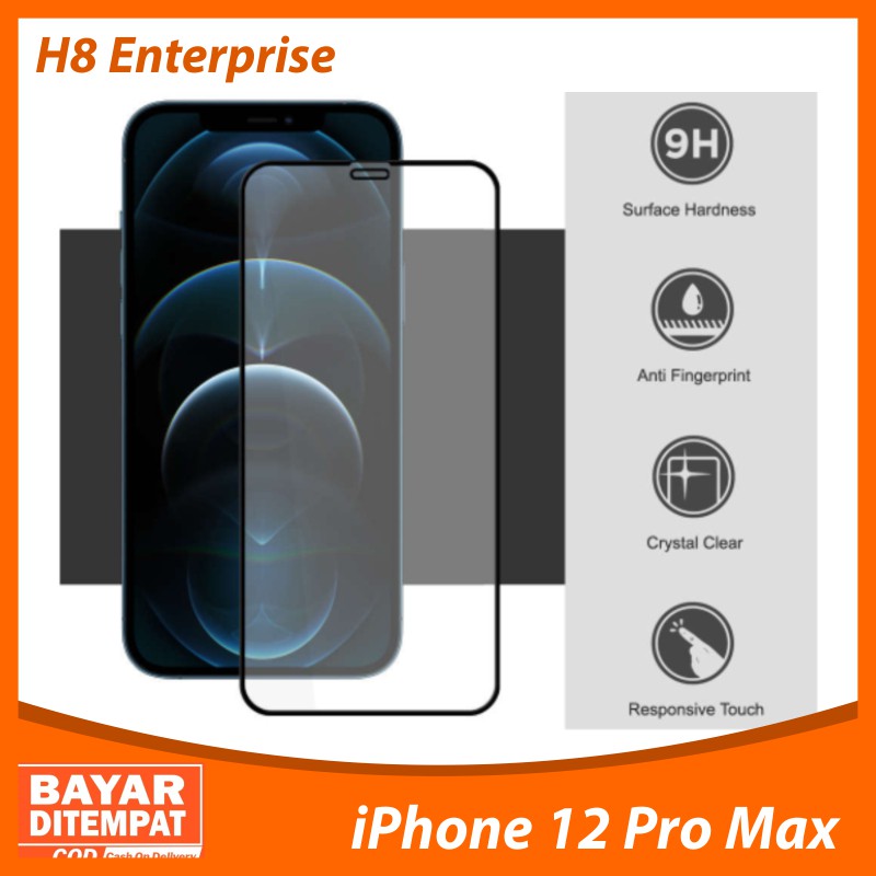 Tempered Glass Full 9D For iPhone 12 Pro Max Full Layar