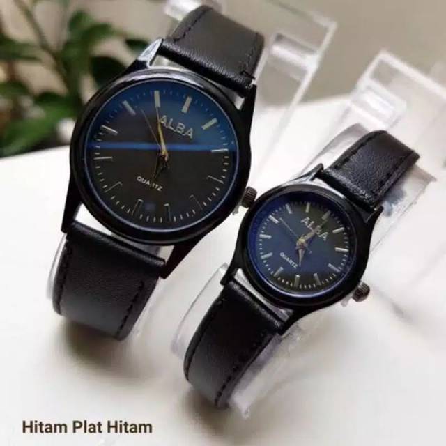 Jam Tangan Couple Alba Strap Kulit