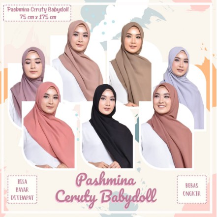 [COD] Pashmina Ceruty Babydoll 75x175 Premium