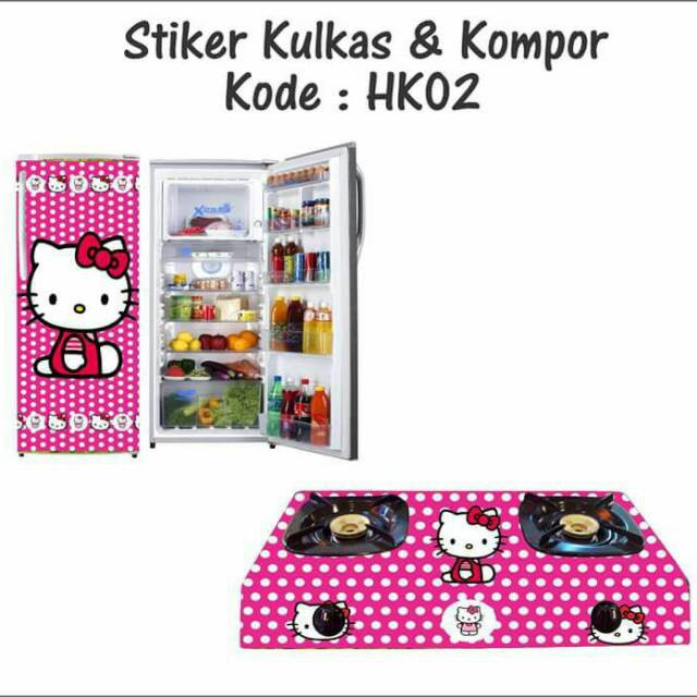 1 Set Stiker Kulkas dan Kompor } Stiker Kulkas 1 Pintu | Kompor