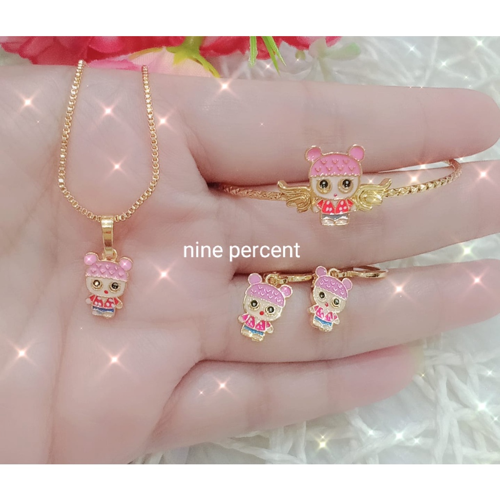 SET ANAK LOL PINK TERMURAH/SET PERHIASAN ANAK/SET AKSESORIS ANAK/GELANG/KALUNG,ANTING