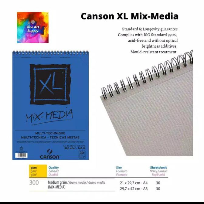 

Sale!!! Canson Xl Mix Media A4 - 30 Sheets Bergaransi