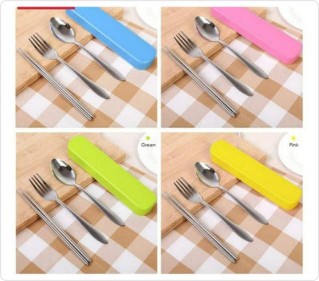 SET ALAT MAKAN STAINLESS STEEL SENDOK GARPU SUMPIT BAHAN TEBAL KOKOH KUALITAS BAGUS