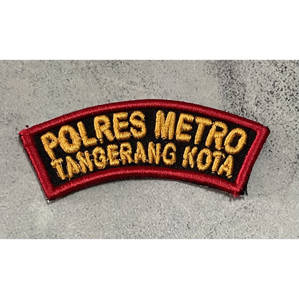 Badge Timbul Polres Metro Tangerang Kota- Bet Polres - Bordir Tangerang Kota