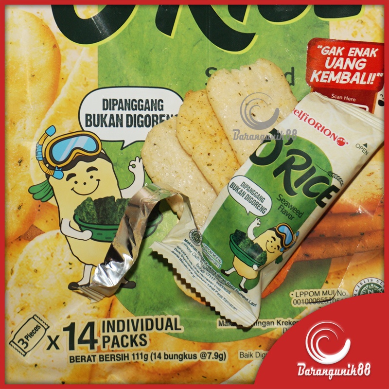 Crackers Rice Delfi Orion Krekers Beras O'Rice Orice Seaweed