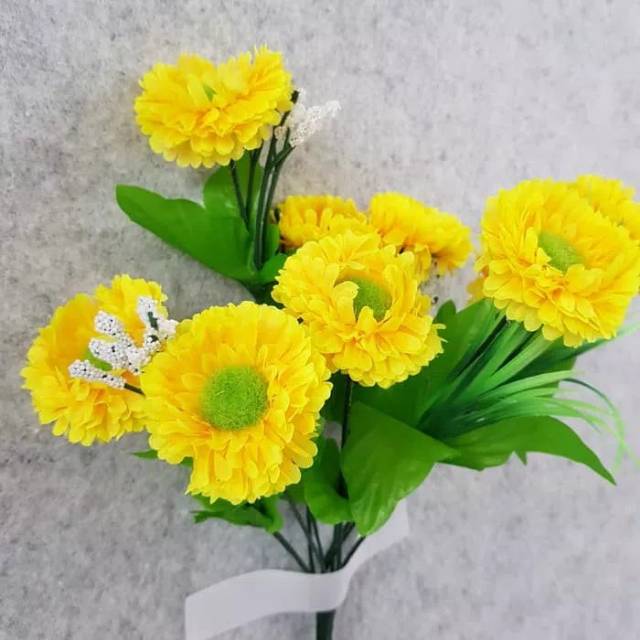 BUNGA POMPOM PALSU ARTIFICIAL HIAS MINI SHABBY DEKORASI