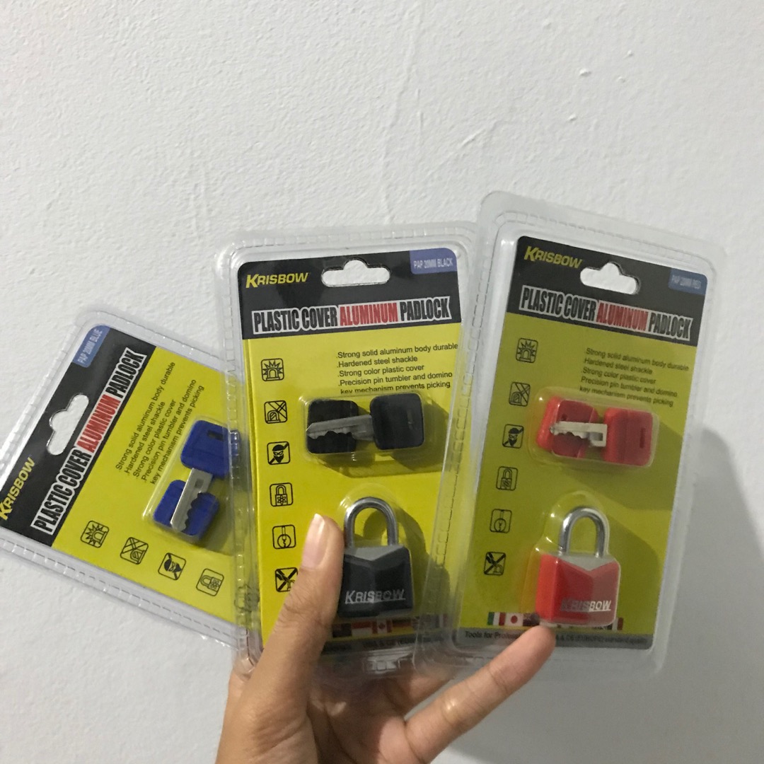 Krisbow Gembok Aluminium Berlapis Plastik - Merah