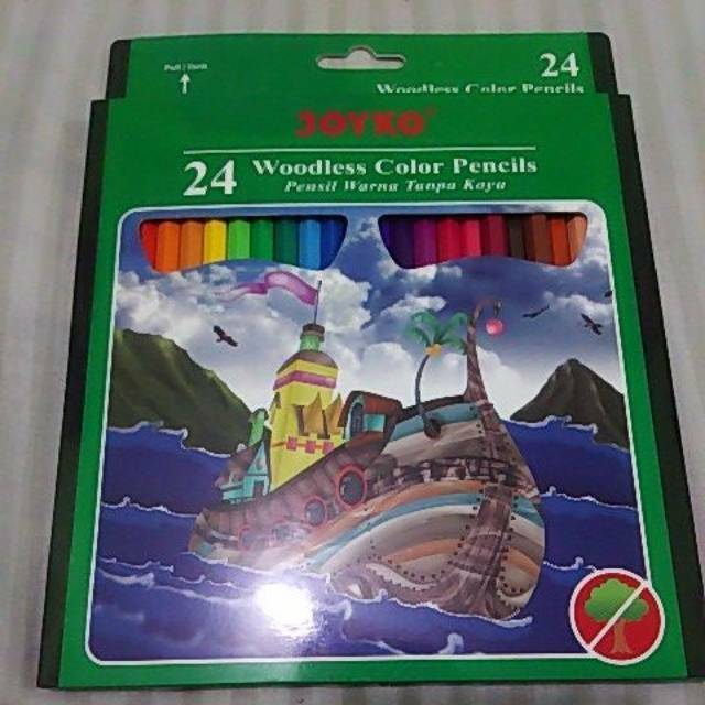 

Pensil warna 24 warna woodless tanpa kayu