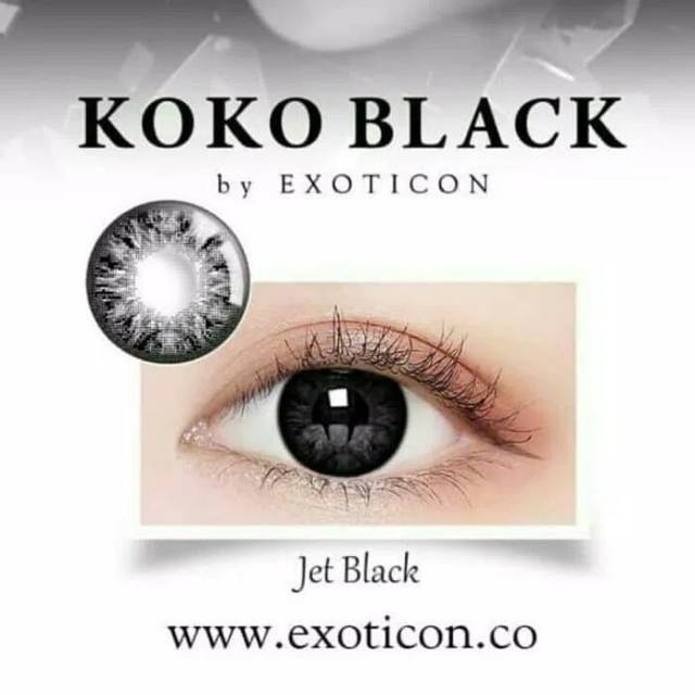 koko black softlens warna hitam by exoticon baby eyes